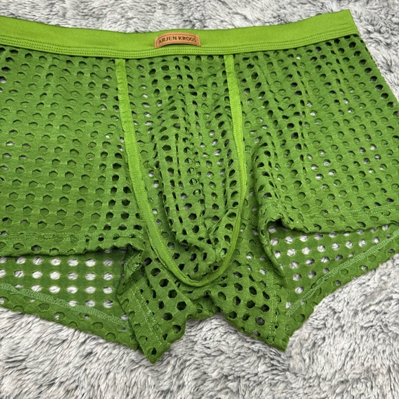 Arjen Kroos Mens Boxer Briefs Breathable Hot Mesh Underwear in Green Size Large - Picture 3 of 7